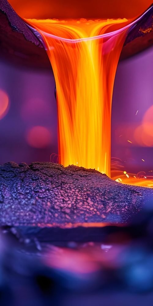 green sand casting molten metal poured into mold common metal production technique concept sand casting is versatile method used create metal components